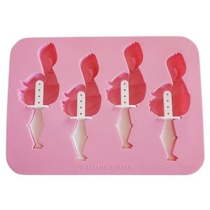 🟢 Williams Sonoma Silicone Flamingo Ice Pop Mold 4 Cavity